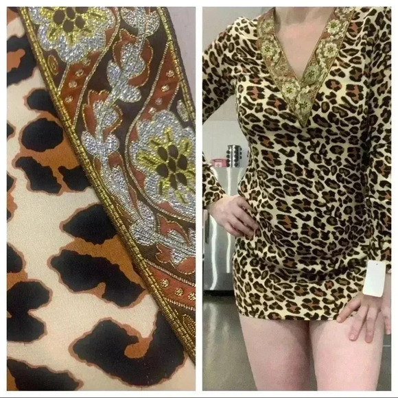 Leopard print silk dress - Picture 1 of 15